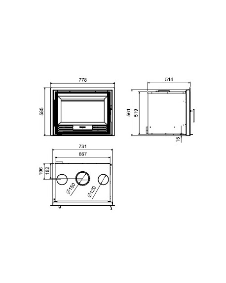 Insert de leña C3/70 HF HERGOM