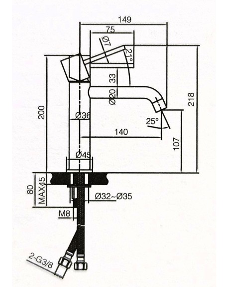 Grifo Lavabo Monza IMEX