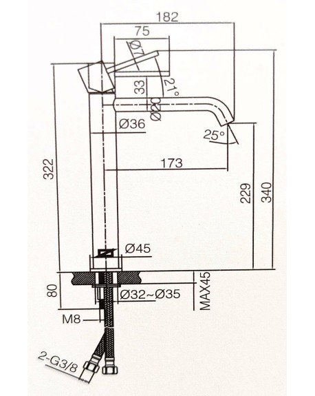 Grifo Lavabo Alto Monza IMEX