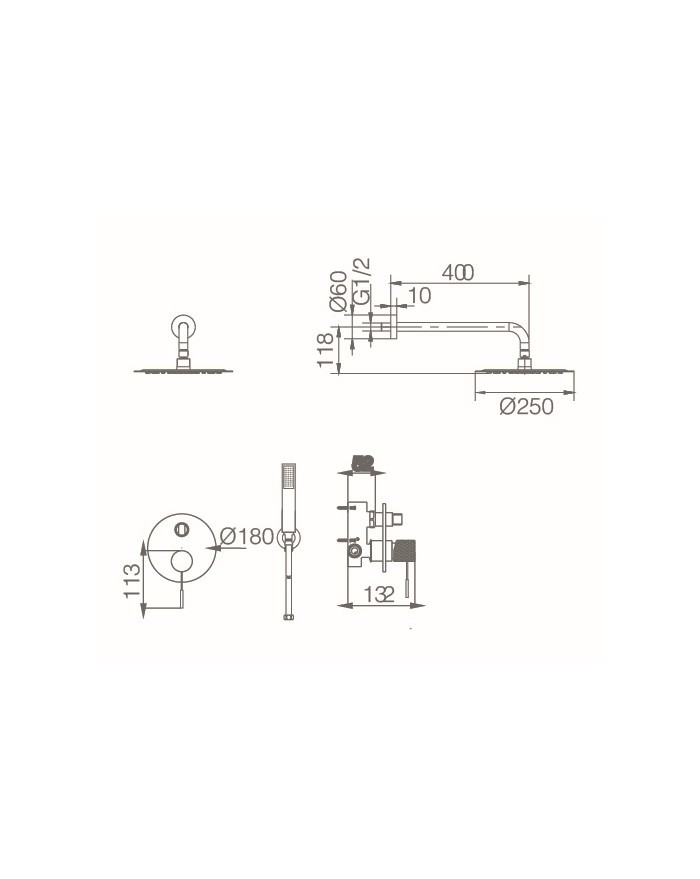 Grifo Ducha Empotrada Line IMEX