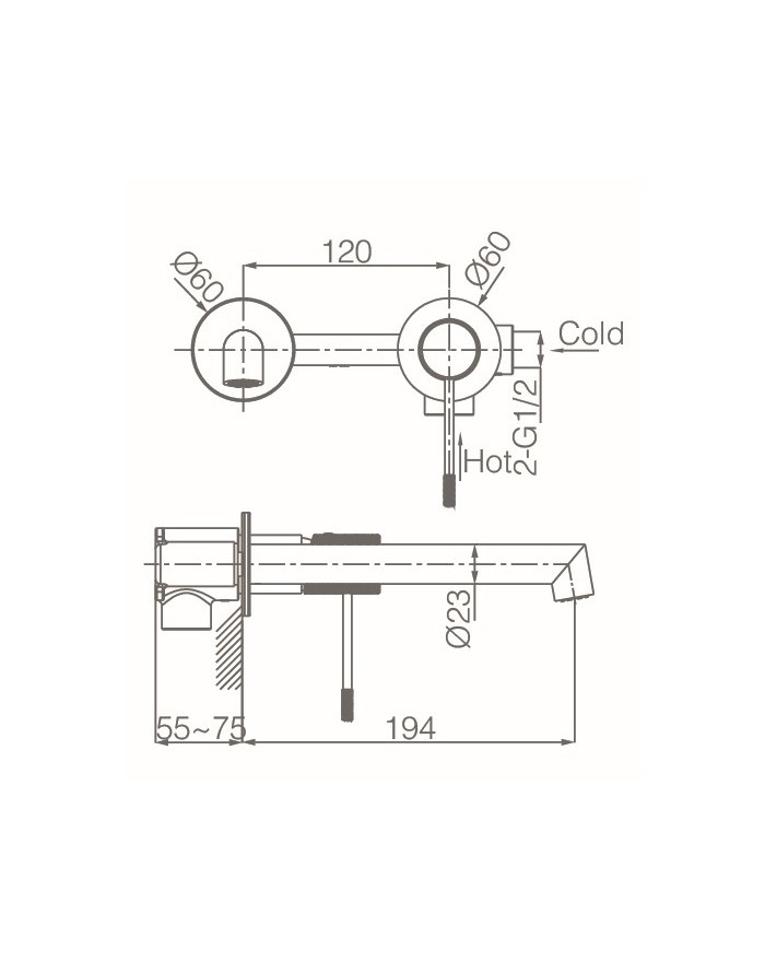 Grifo Lavabo Empotrado Line IMEX