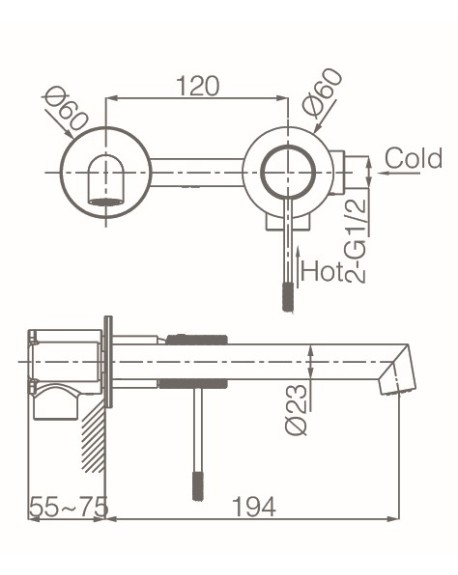 Grifo Lavabo Empotrado Line IMEX