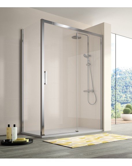 Mampara Frontal Ducha S400 1 Fijo + 1 Puerta Corredera KASSANDRA