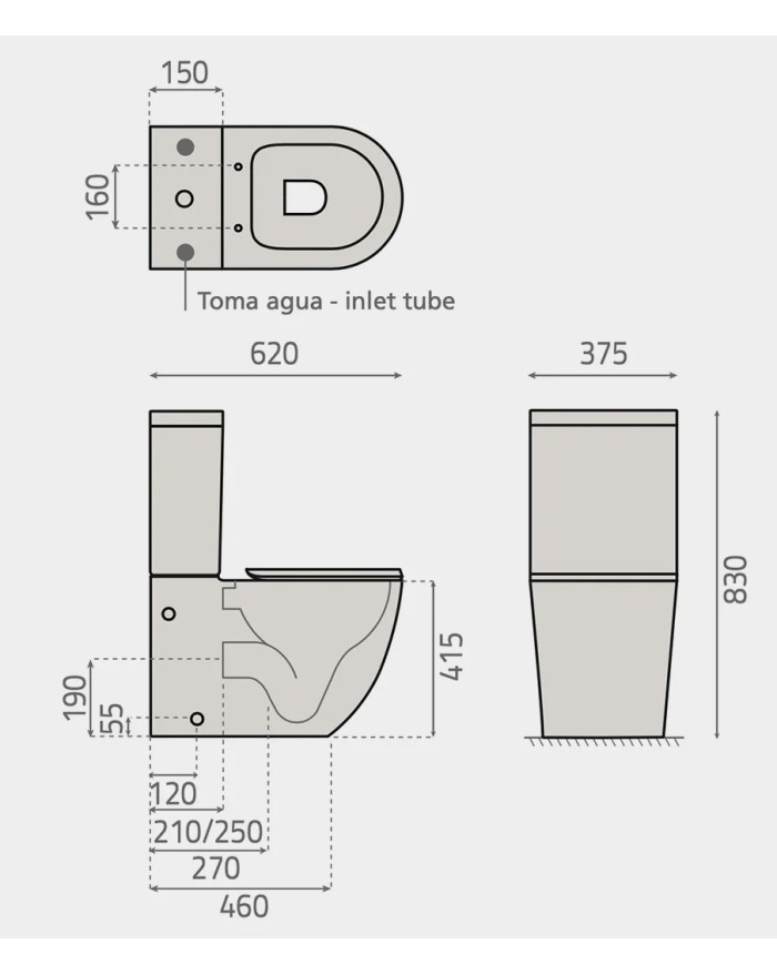 Inodoro Alaska Rimless BHD