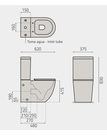 Inodoro Alaska Rimless BHD