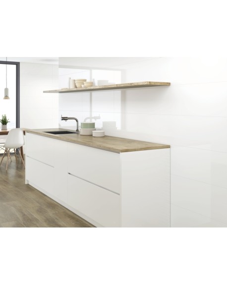 Azulejo Pasta Blanca Blanco Brillo Rectificado 30x90 POCHICHE