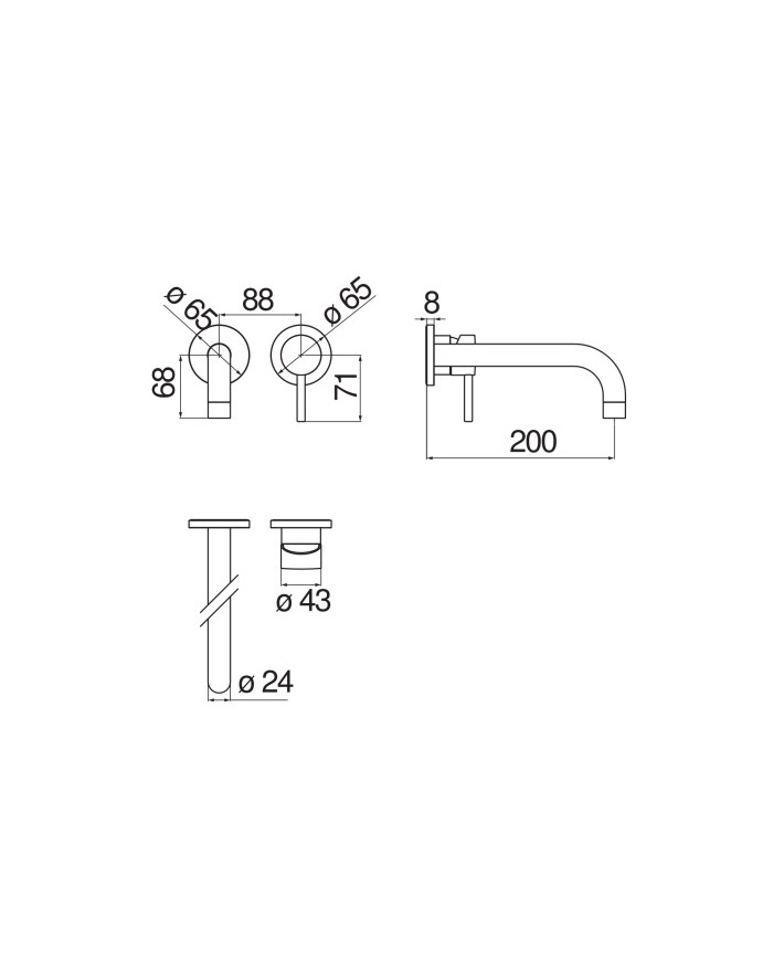 Grifo Lavabo Empotrado Live NOBILI