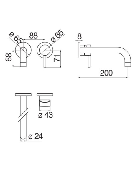 Grifo Lavabo Empotrado Live NOBILI