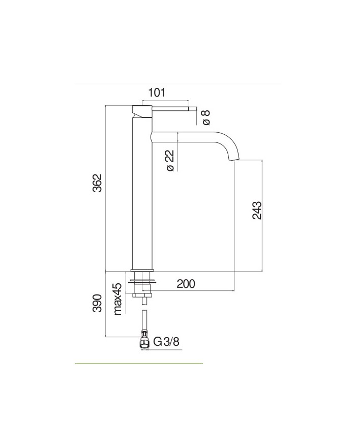 Grifo Lavabo Alto Live NOBILI