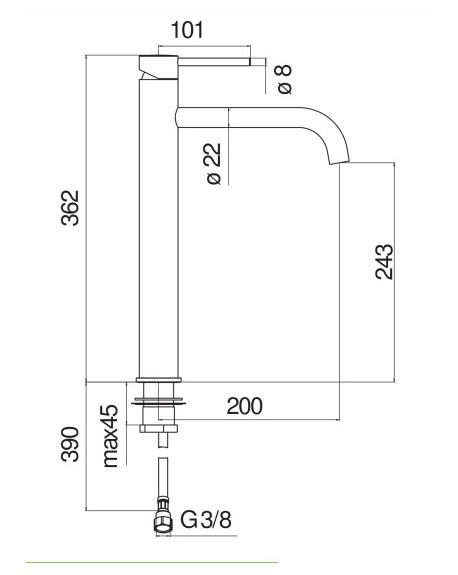 Grifo Lavabo Alto Live NOBILI