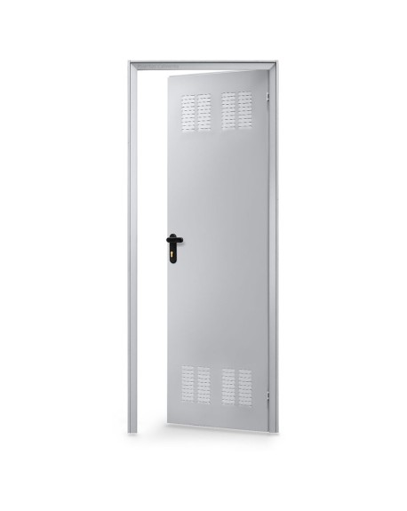 Puerta Galvanizada con Rejilla 80x200 Derecha