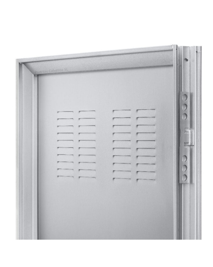 Puerta Galvanizada con Rejilla 80x200 Derecha