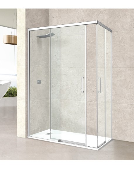 Mampara Angular Ducha Versalles 2 Fijos + 2 Correderas IBERMAMPARA